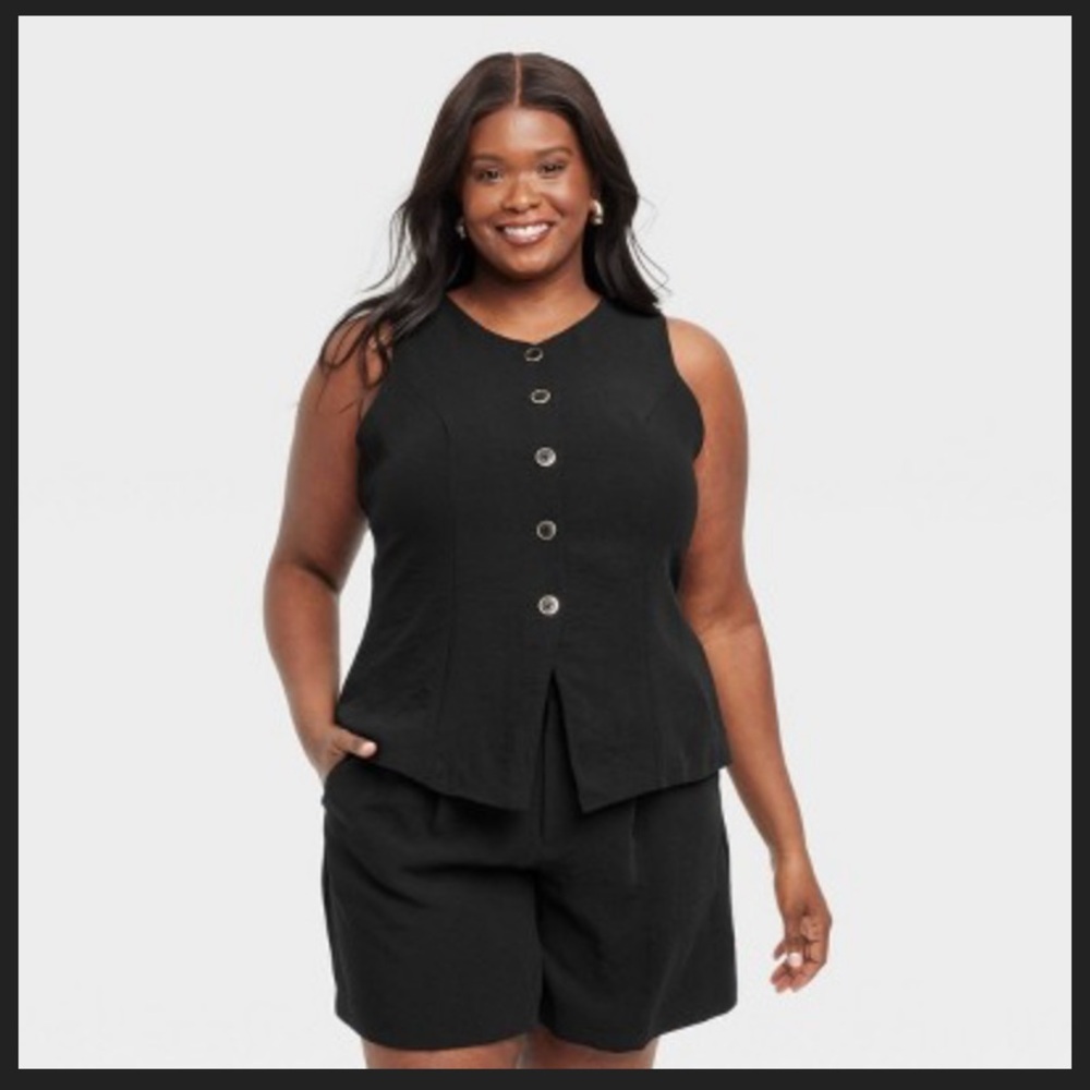 NWT A New Day Crepe Long Line Vest
